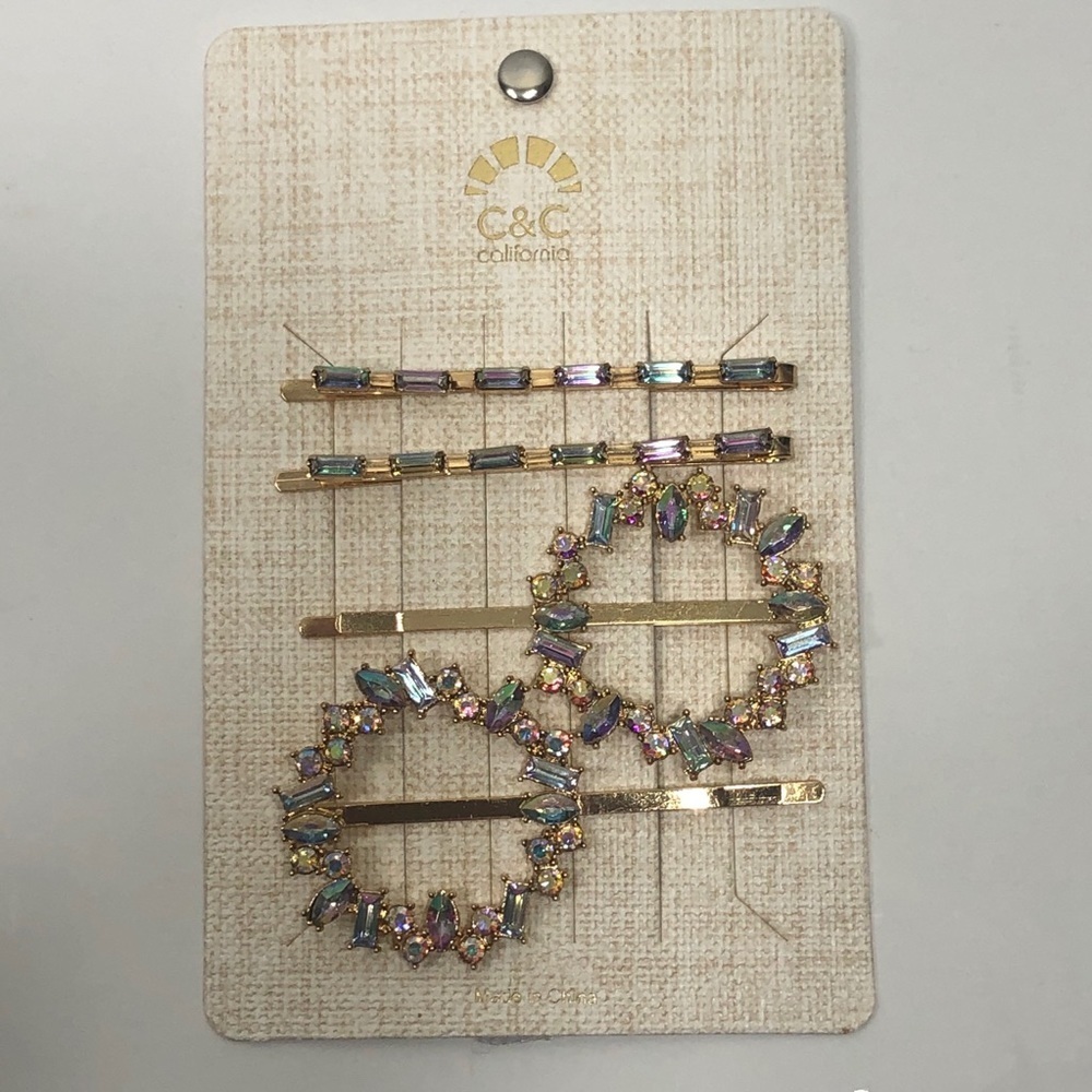 Two Rhinestone Hair Clips - Picture 8 of 8